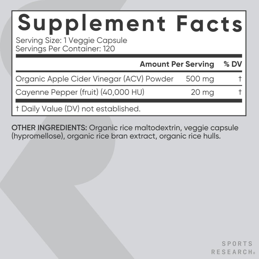 Sports Research Apple Cider Vinegar with Cayenne Pepper