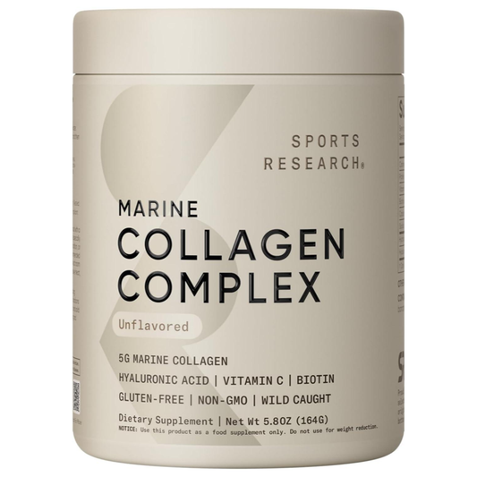 Sports Research Marine Collagen Beauty Complex with Hyaluronic Acid, Vitamin C + Biotin
