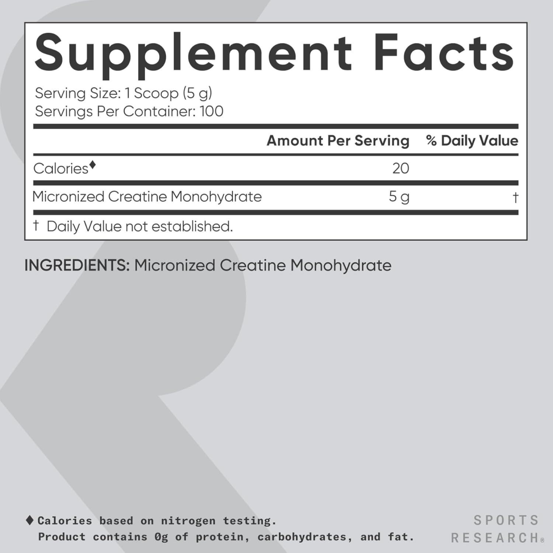 Sports Research Creatine Monohydrate - Gain Lean Muscle
