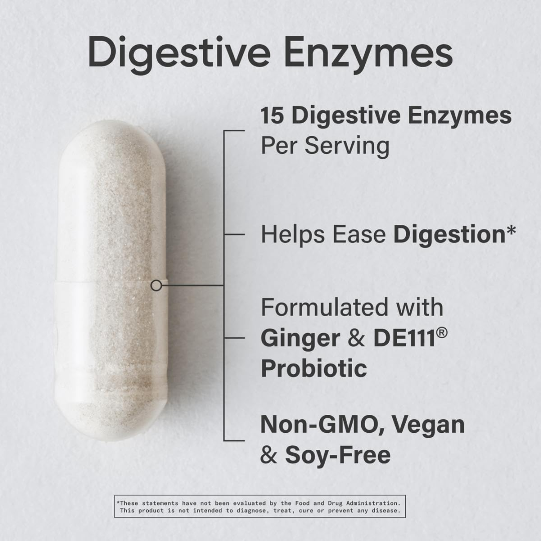 Sports Research Plant-Based Digestive Enzymes with Probiotic and Ginger