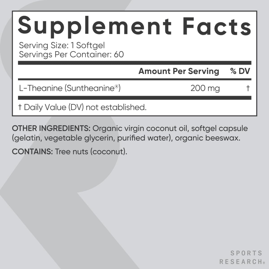 Sports Research L-Theanine with Coconut Oil