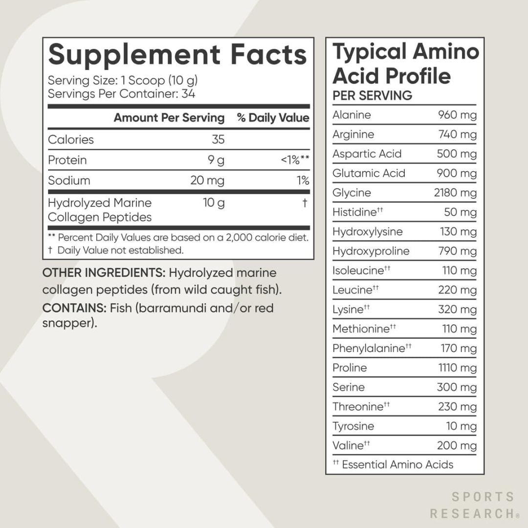 Sports Research Marine Collagen Peptides Powder