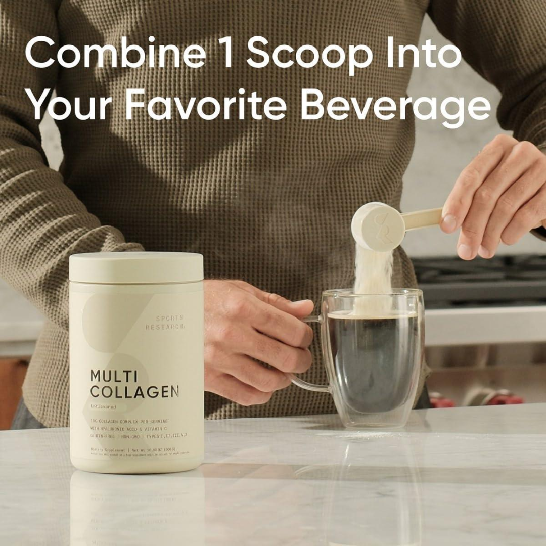 Sports Research Multi Collagen Powder with 5 Types of Collagen