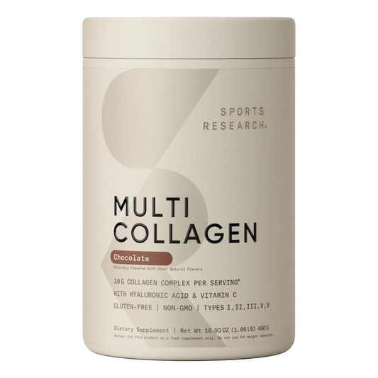 Sports Research Multi Collagen Powder with 5 Types of Collagen Chocolate