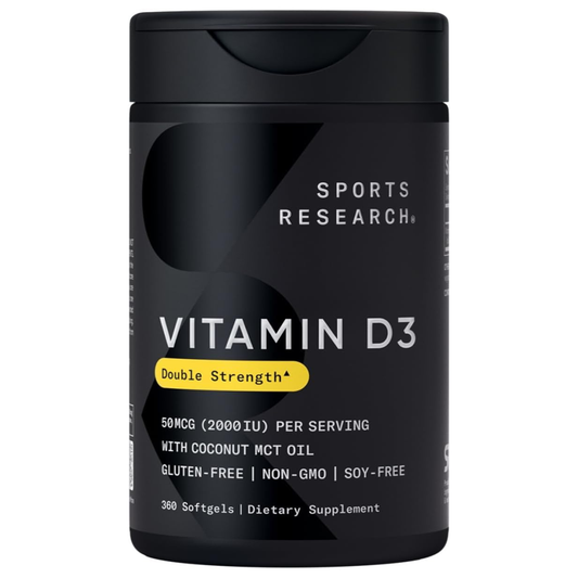 Sports Research Vitamin D3 with Coconut Oil Softgels