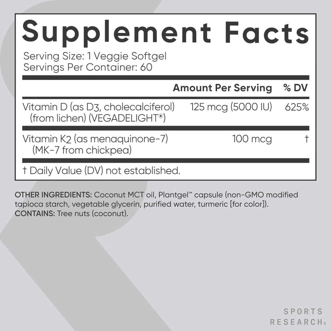 Sports Research Vitamin D3 + K2