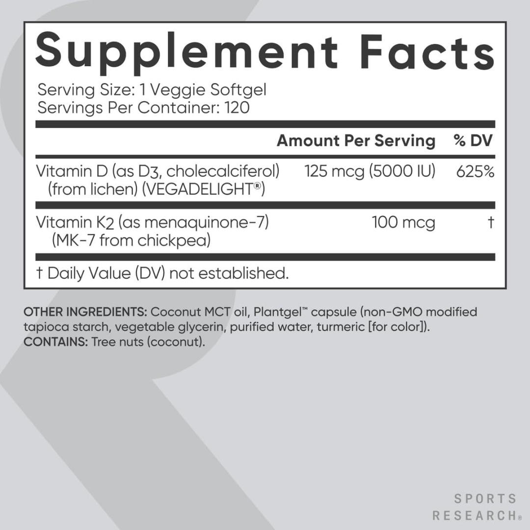Sports Research Vitamin D3 + K2