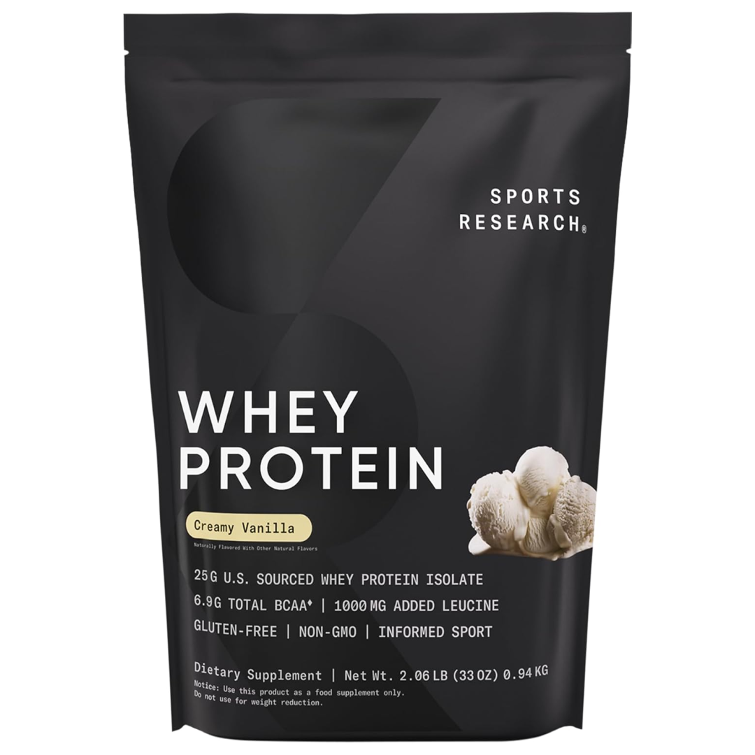 Sports Research Whey Protein Isolate - Vanilla Flavor
