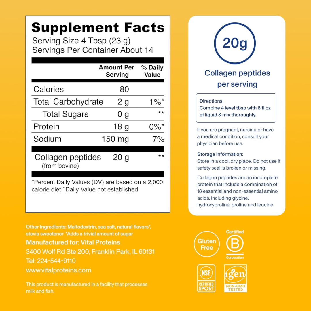 Vital Proteins, Collagen Peptides, Vanilla