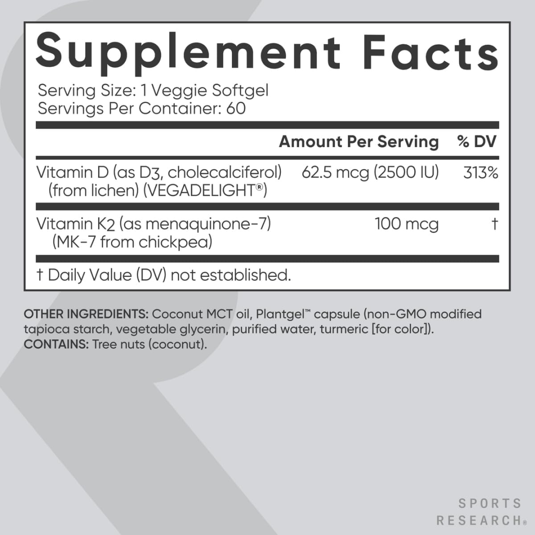 Sports Research Vitamin D3 + K2