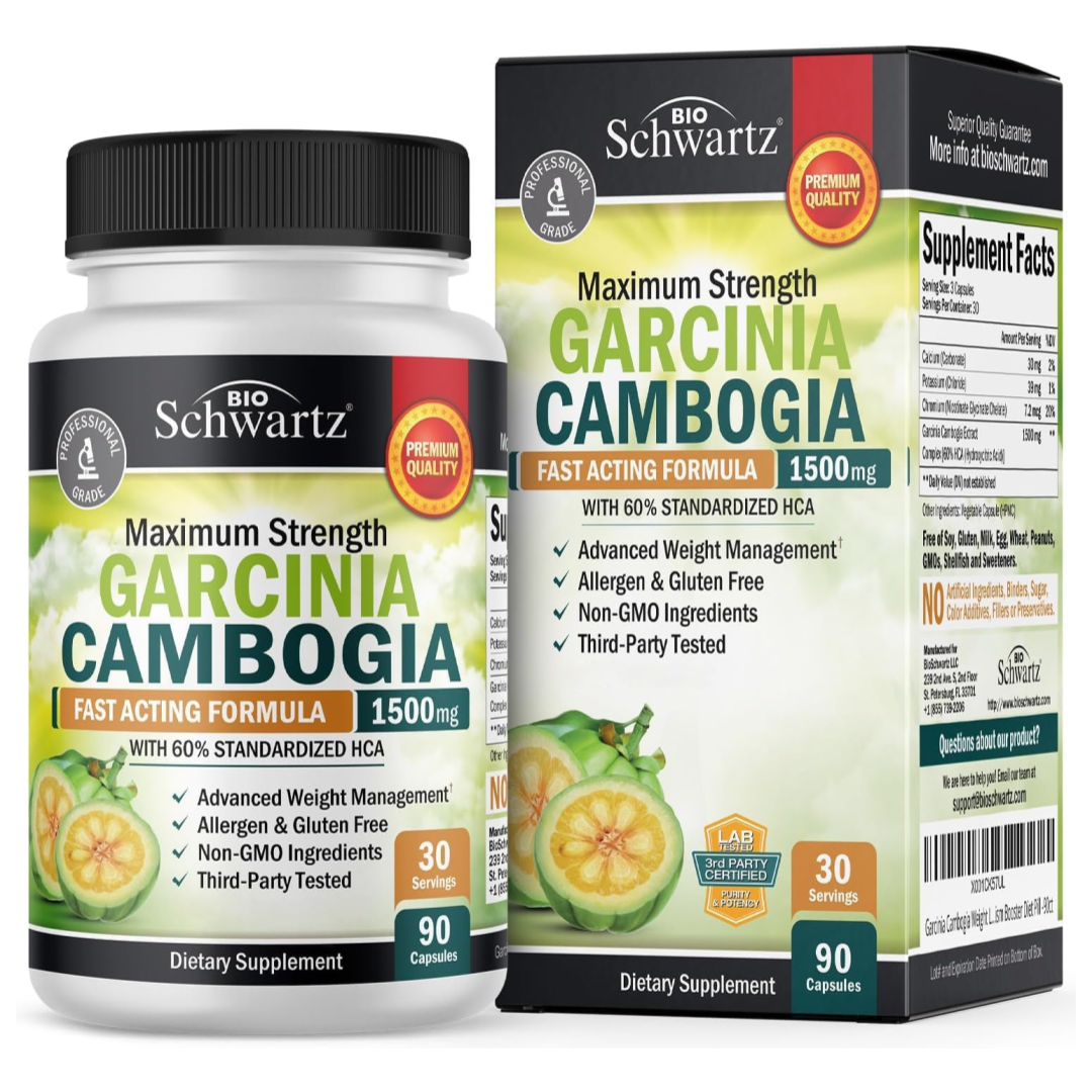 BioSchwartz Garcinia Cambogia Weight Loss Pills- 90 Capsules