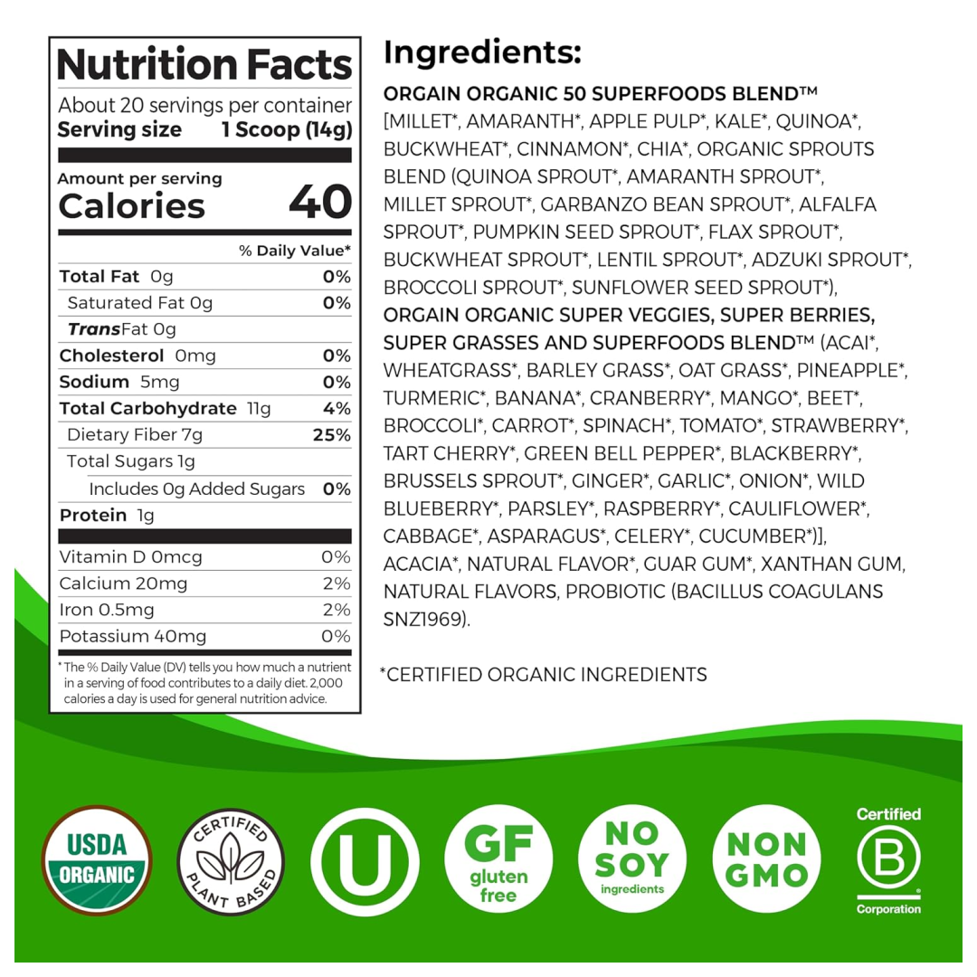Organic Green Superfoods Powder - Original