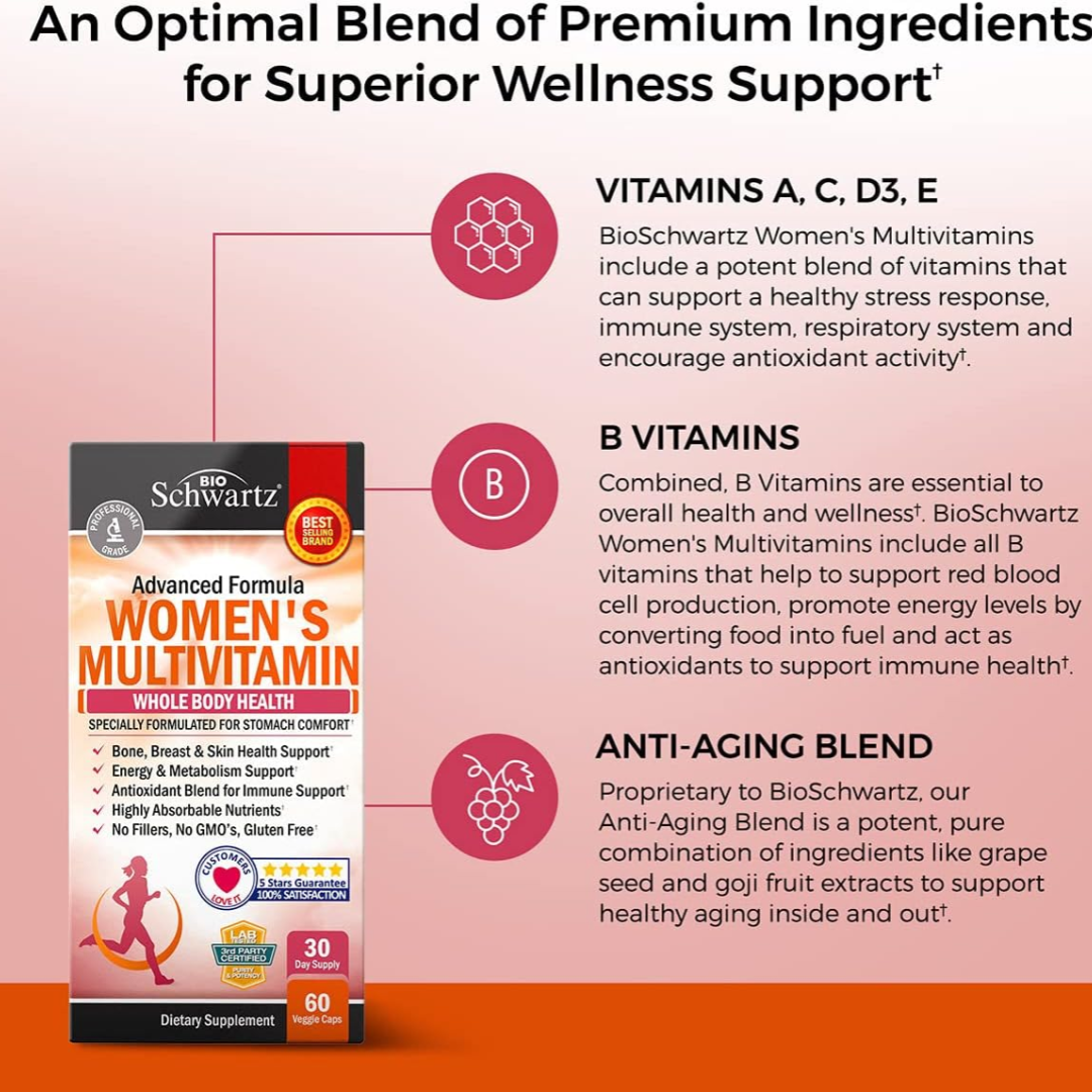 BioSchwartz Women's Multivitamin with Vitamin D3 - 60 Capsules