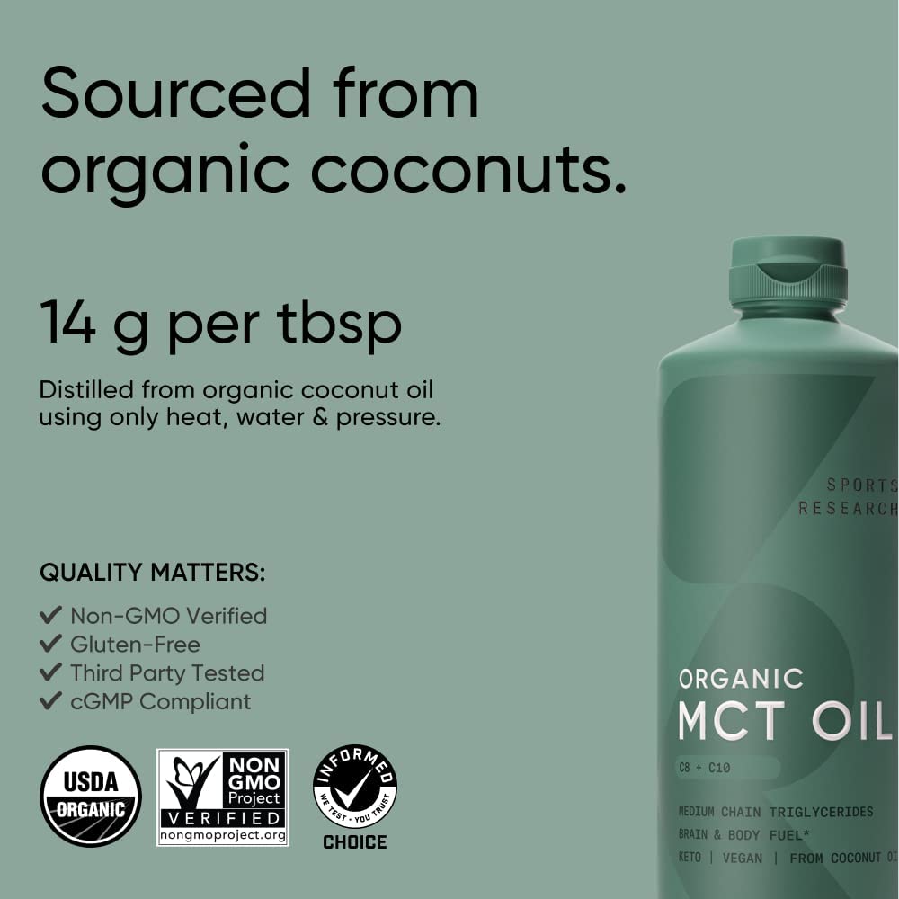 Sports Research Organic MCT Oil (C8, C10)
