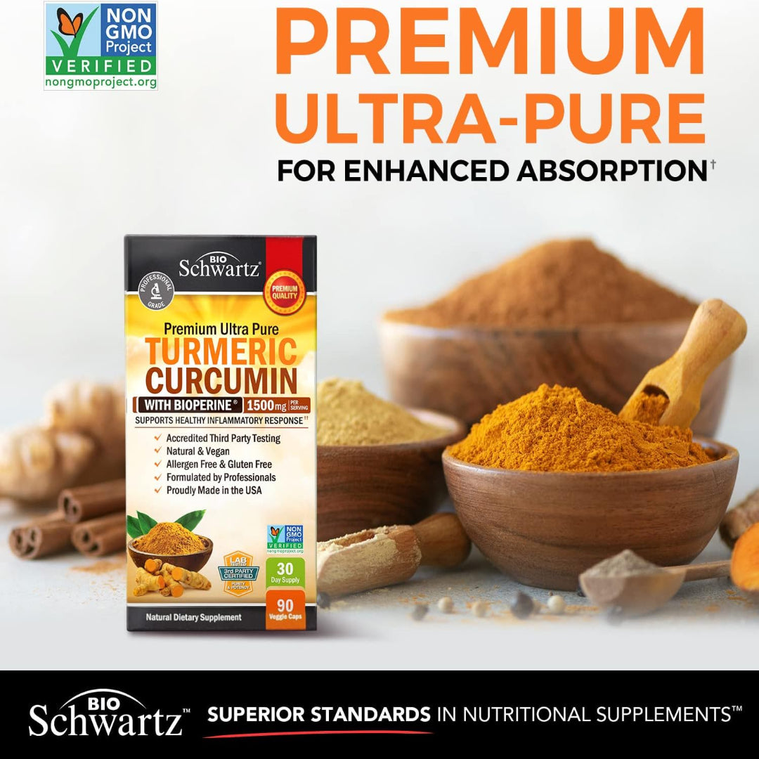 BioSchwartz Turmeric Curcumin with BioPerine 1500mg - 90 Capsules