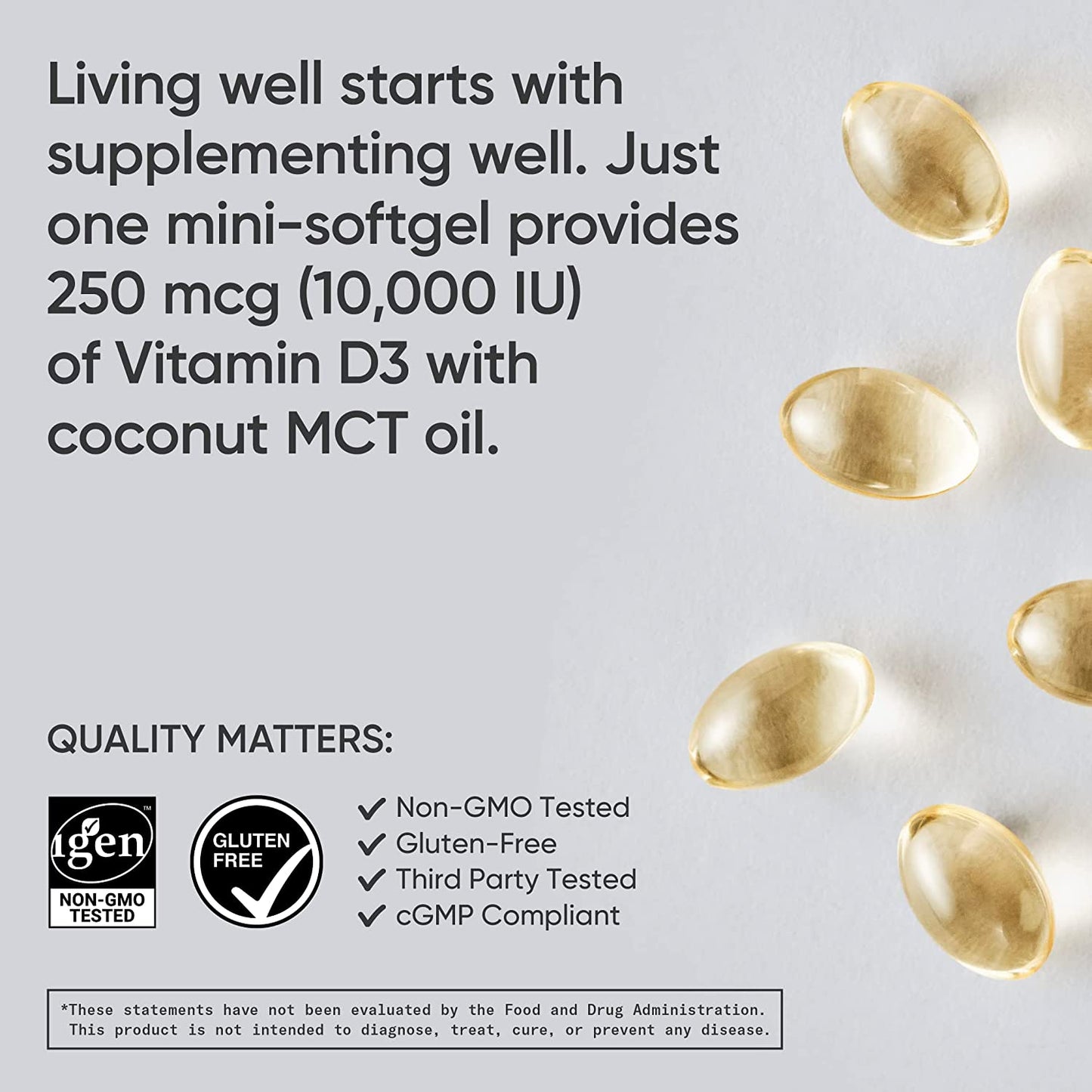 Sports Research Vitamin D3 with Coconut Oil Softgels