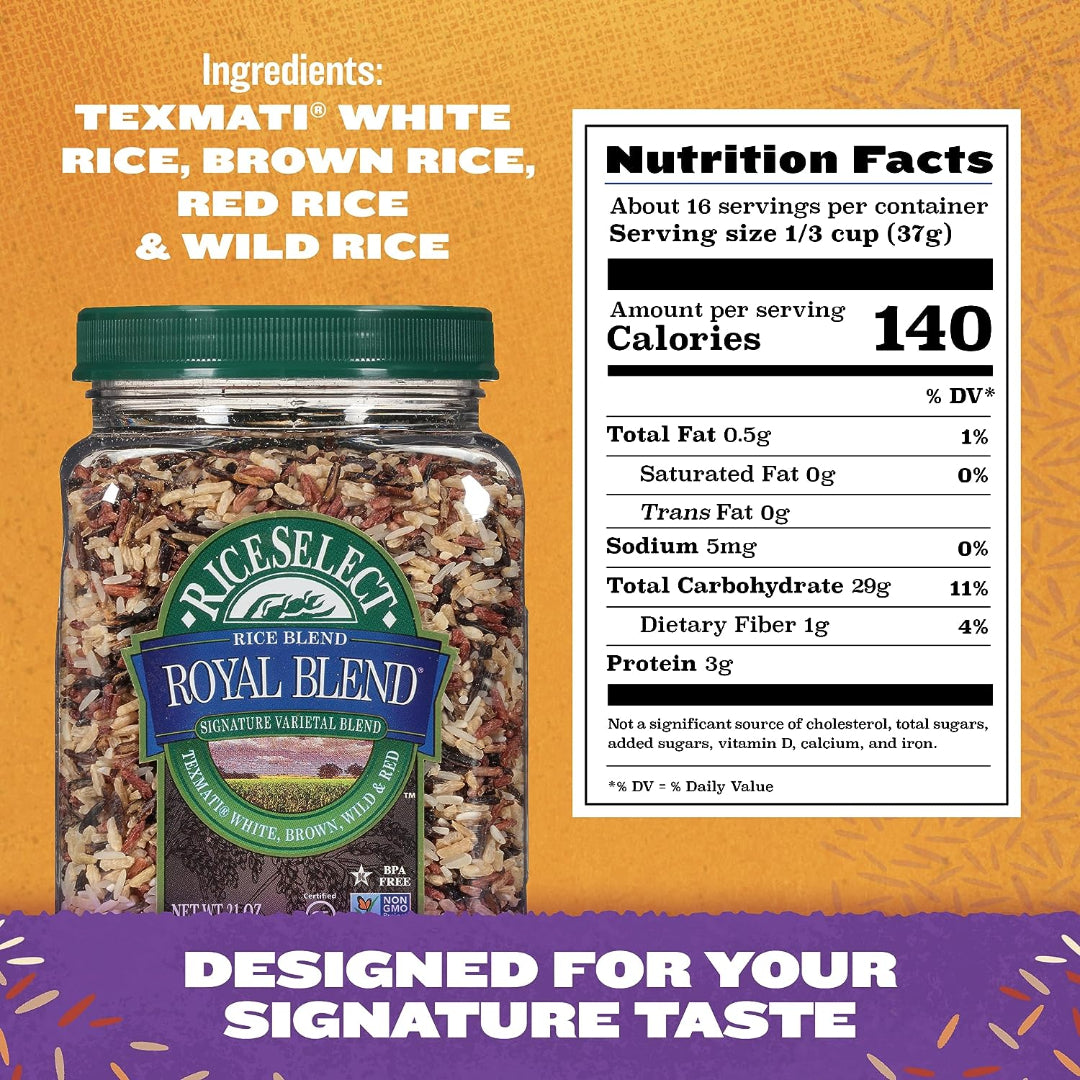 RiceSelect Royal Blend, Blend Of Texmati White, Brown, Red, And Wild Rice