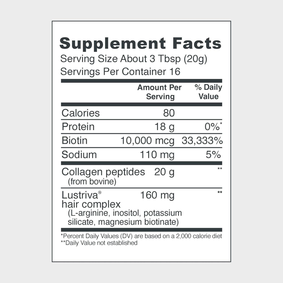 Vital Proteins Collagen Peptides + Biotin 10000mcg Hair Complex