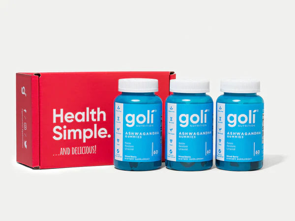 Goli® Ashwagandha & Vitamin D Gummy - 60 Count - Relax. Restore. Unwind. (Mixed Berry, KSM-66, Vegan, Plant Based, Non-GMO, Gluten-Free & Gelatin Free)