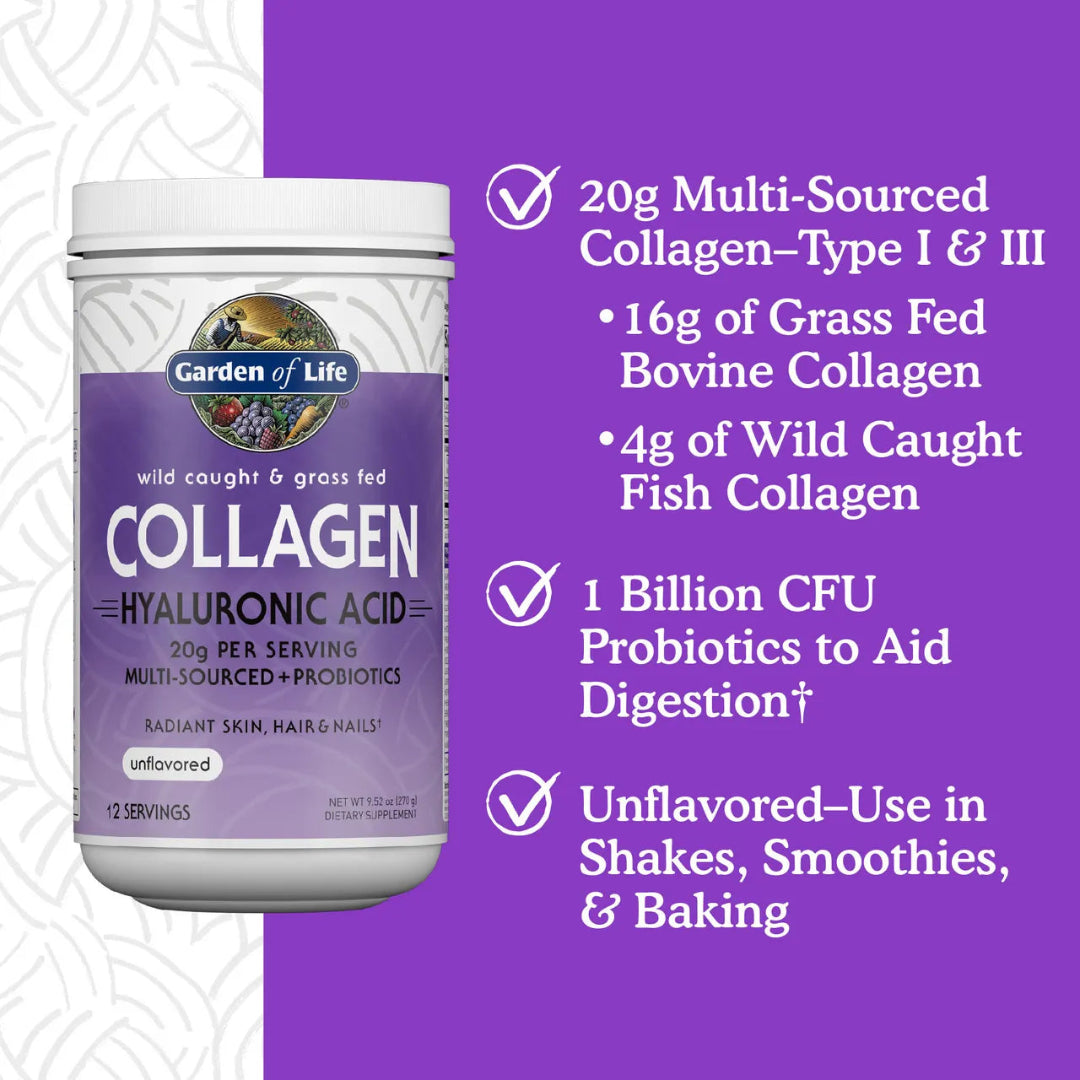 Garden of Life Wild Caught & Grass Fed Collagen Hyaluronic Acid