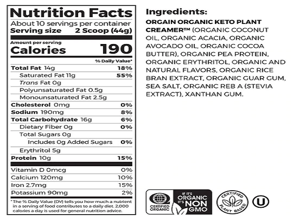 Keto Plant Protein™ Organic Keto-genic Protein Powder Vanilla