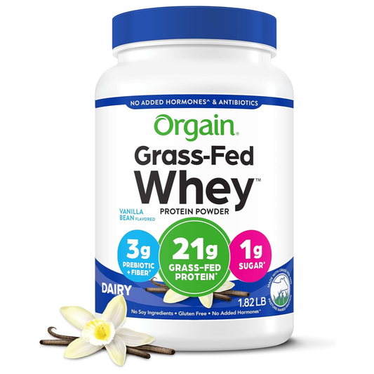 Orgain Grass Fed Whey Protein Powder, Vanilla Bean