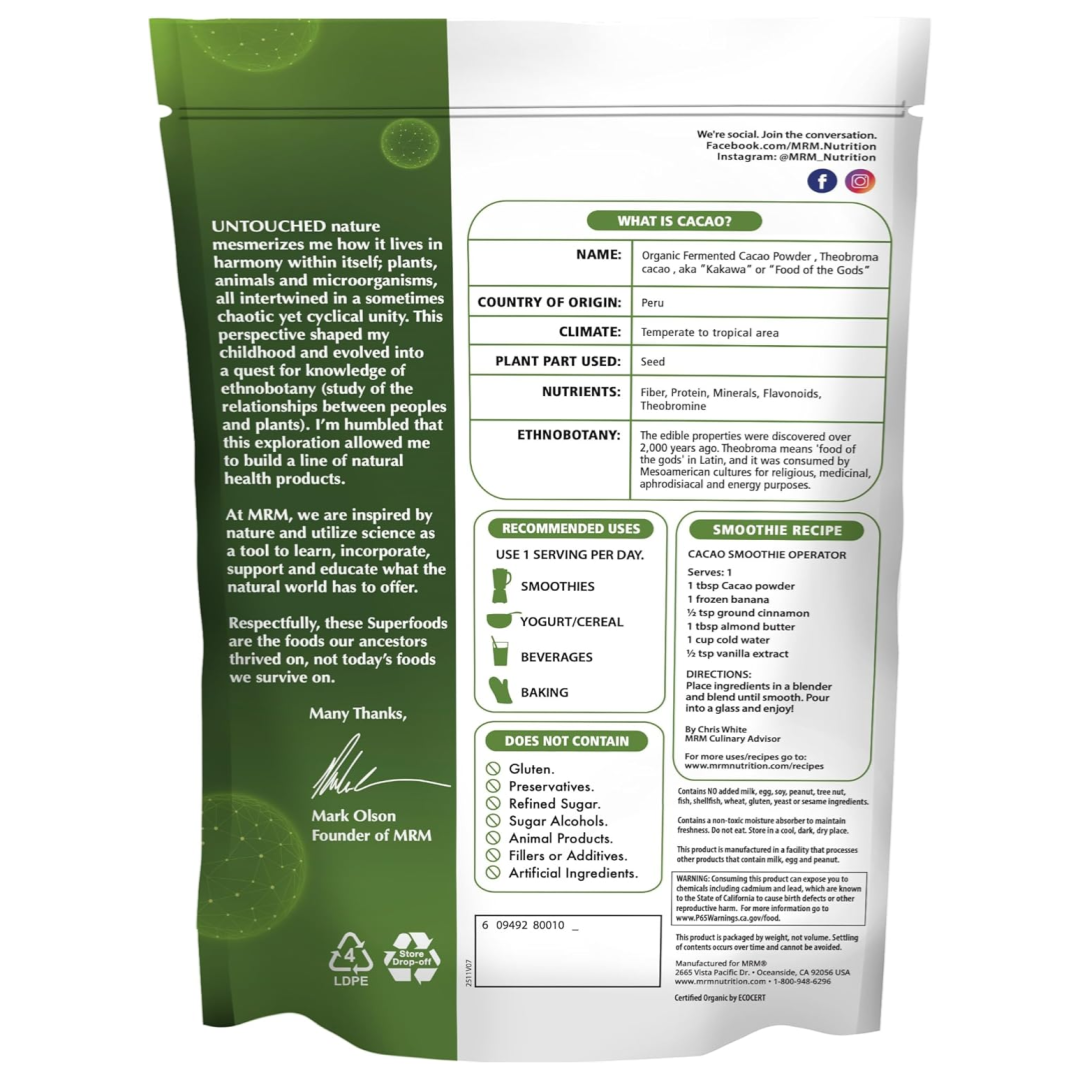 MRM Nutrition Organic Fermented Cacao