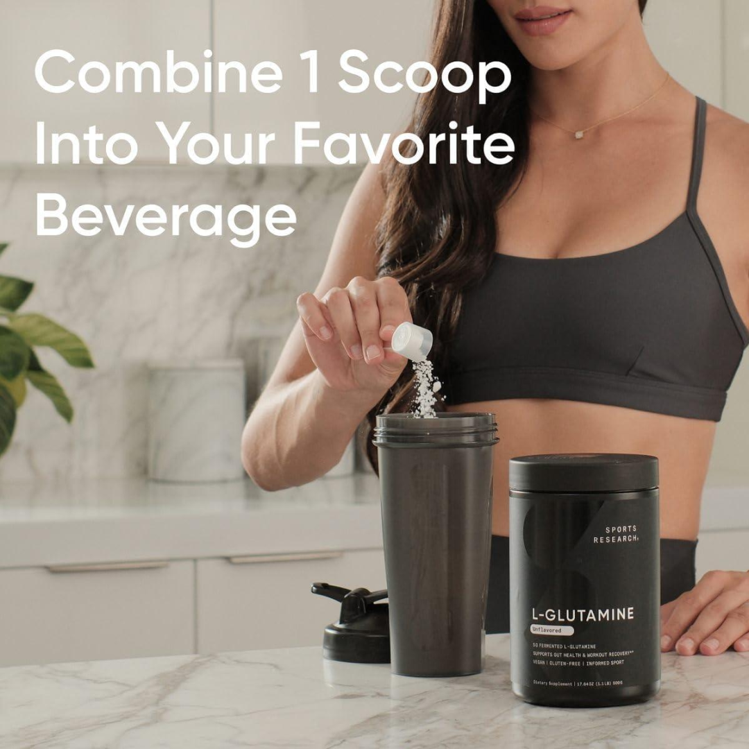 Sports Research L-Glutamine - Workout Recovery, Immune Health & Gut Health Support