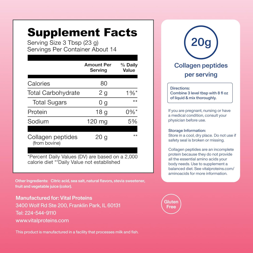 Vital Proteins, Beauty Collagen, Strawberry Lemon