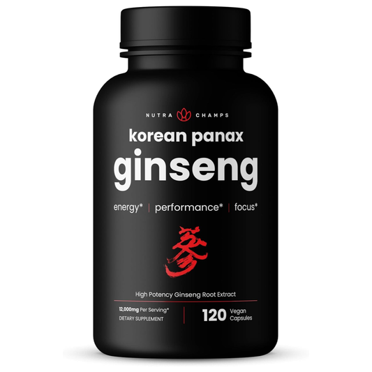 NutraChamps Korean Red Panax Ginseng Capsules (120 Vegan Capsules)