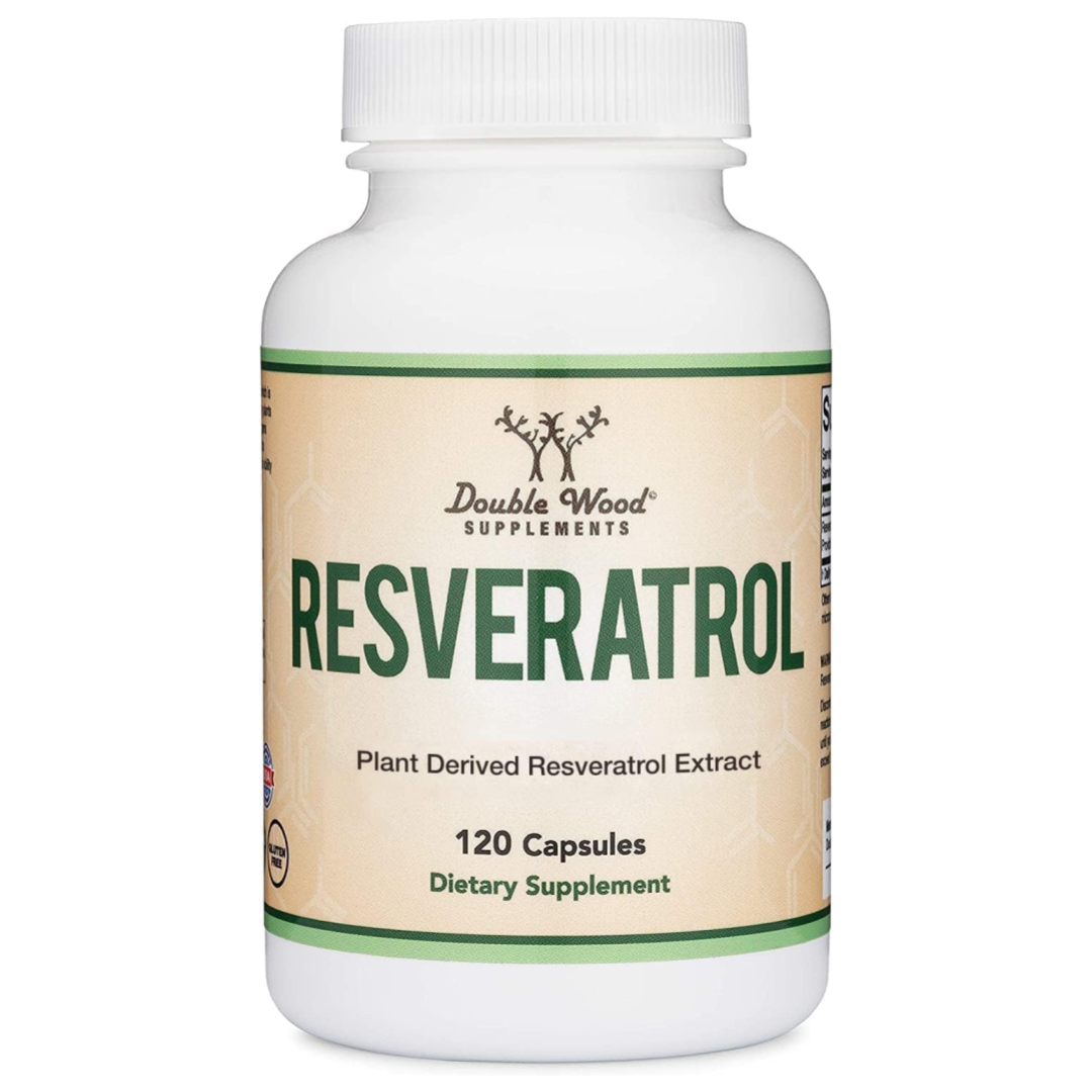 Double Wood Resveratrol Supplement 500mg Per Serving, 120 Capsules