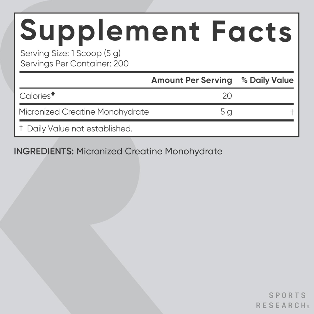 Sports Research Creatine Monohydrate - Gain Lean Muscle