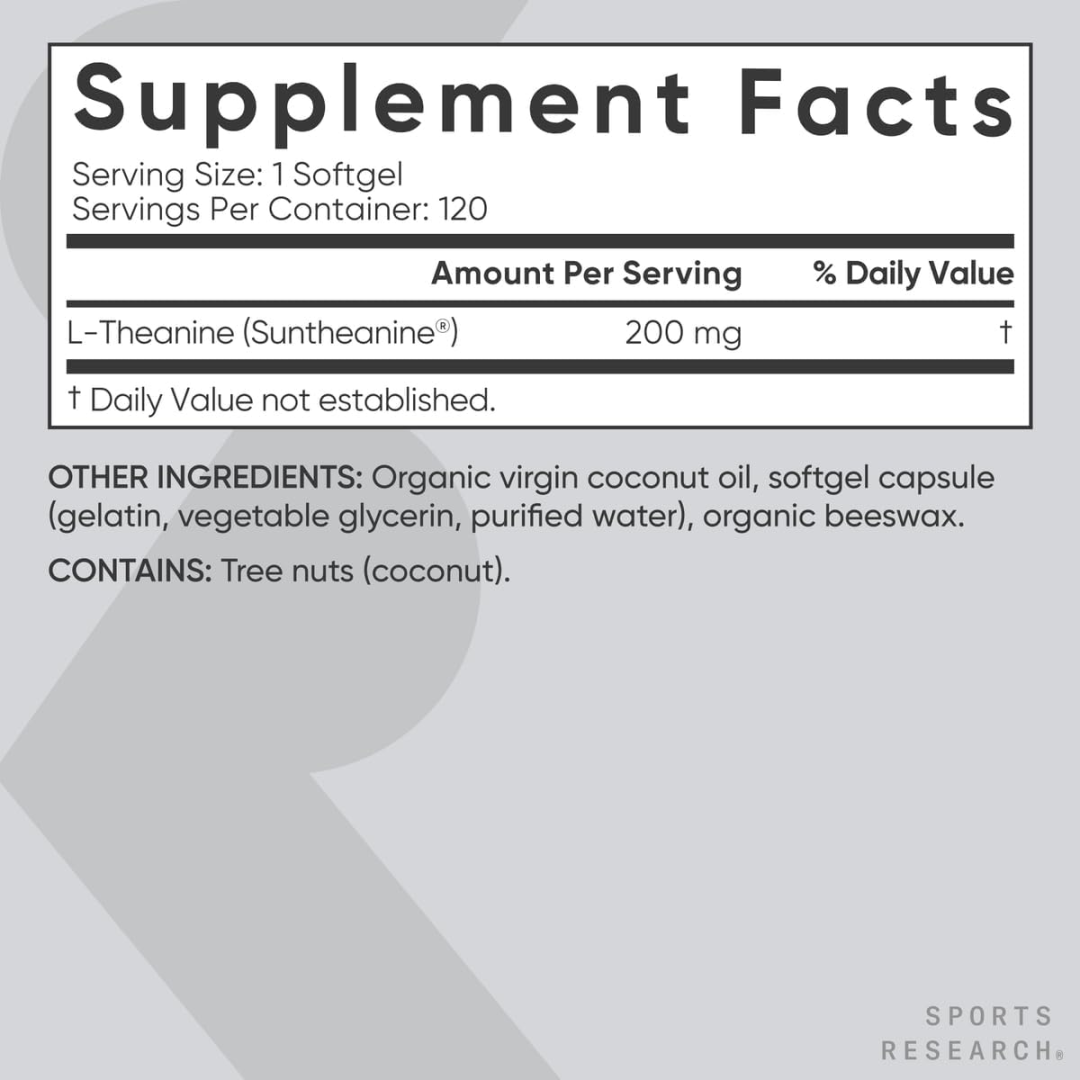 Sports Research L-Theanine with Coconut Oil