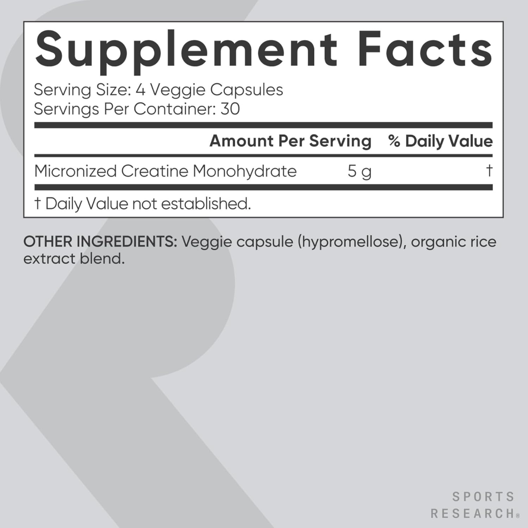 Sports Research Creatine Monohydrate - Gain Lean Muscle