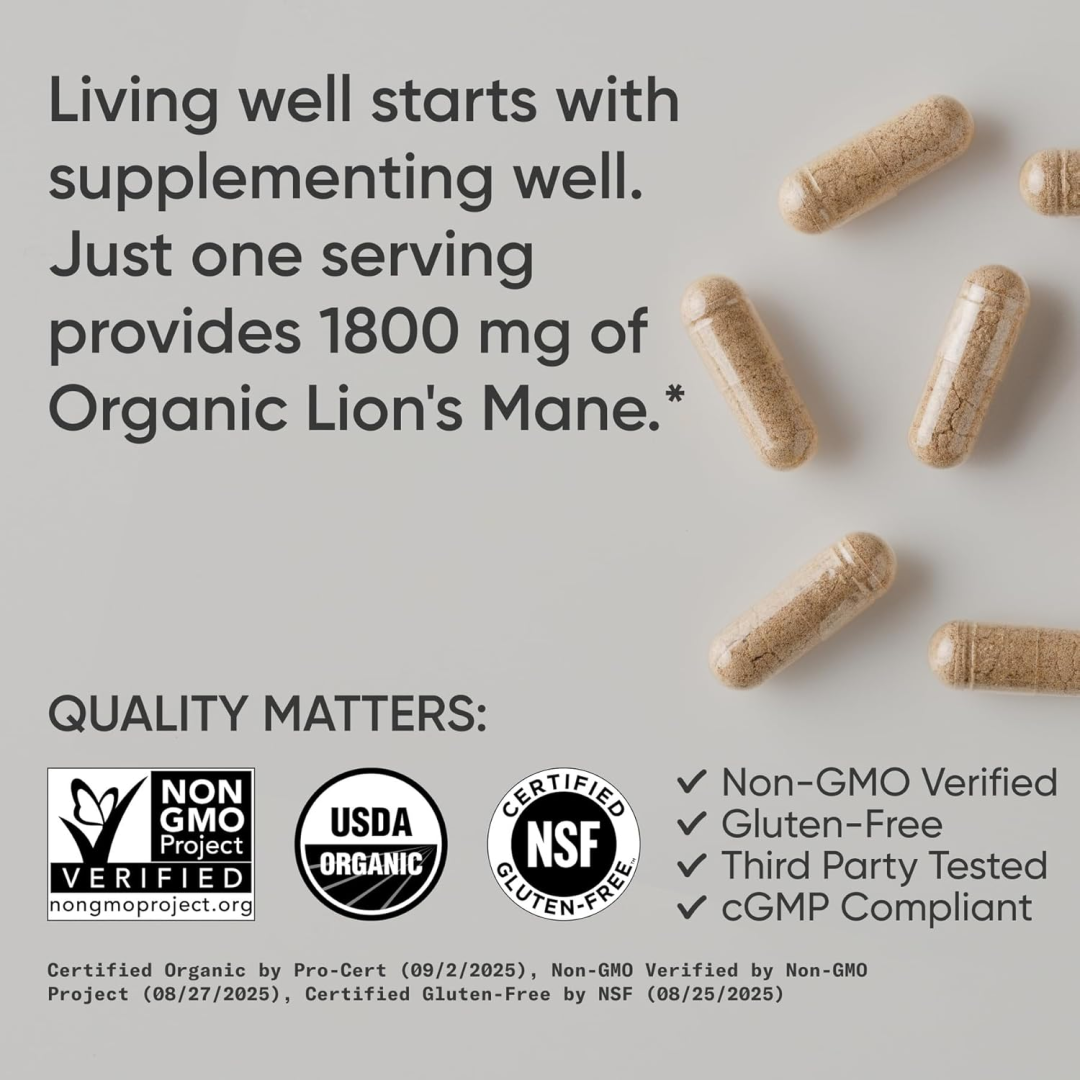 Sports Research® Organic Lion's Mane Mushroom