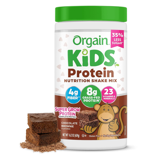 Orgain Kids Protein Powder Shake Mix, Chocolate Brownie - 1lb