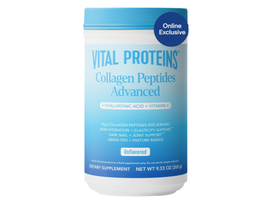 Vital Proteins Collagen Peptides Powder, Unflavored with Hyaluronic Acid and Vitamin C, 9.33 OZ