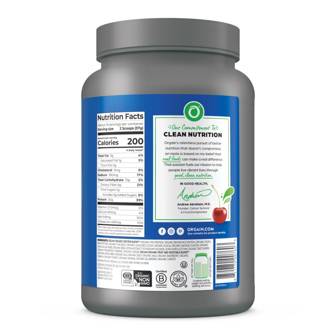 Sport Protein Organic Plant Based Powder Chocolate