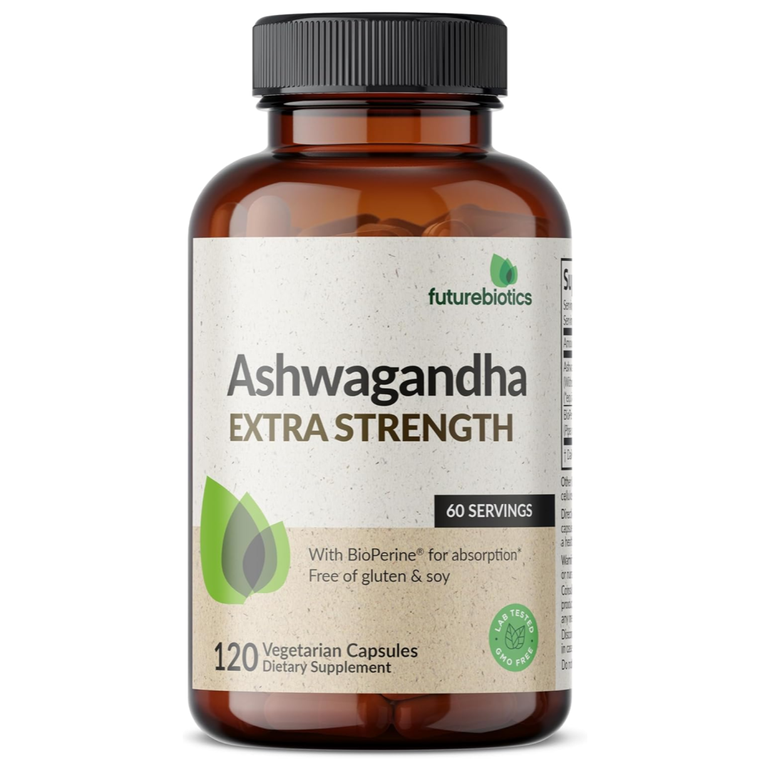 Futurebiotics Ashwagandha Extra Strength Stress & Mood Support with BioPerine - Non GMO Formula