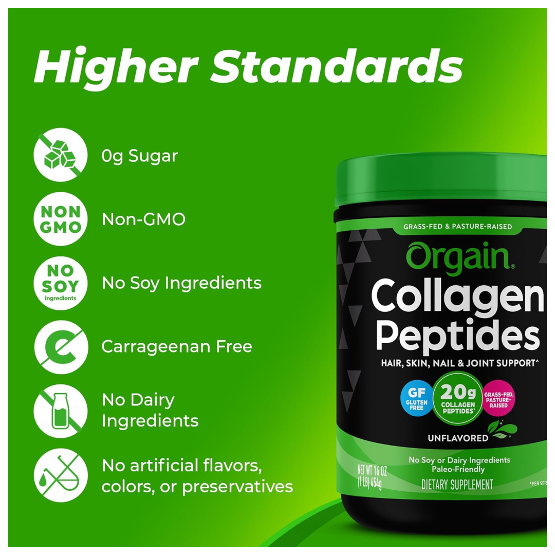 Orgain Grass Fed Pasture Raised Collagen Peptides