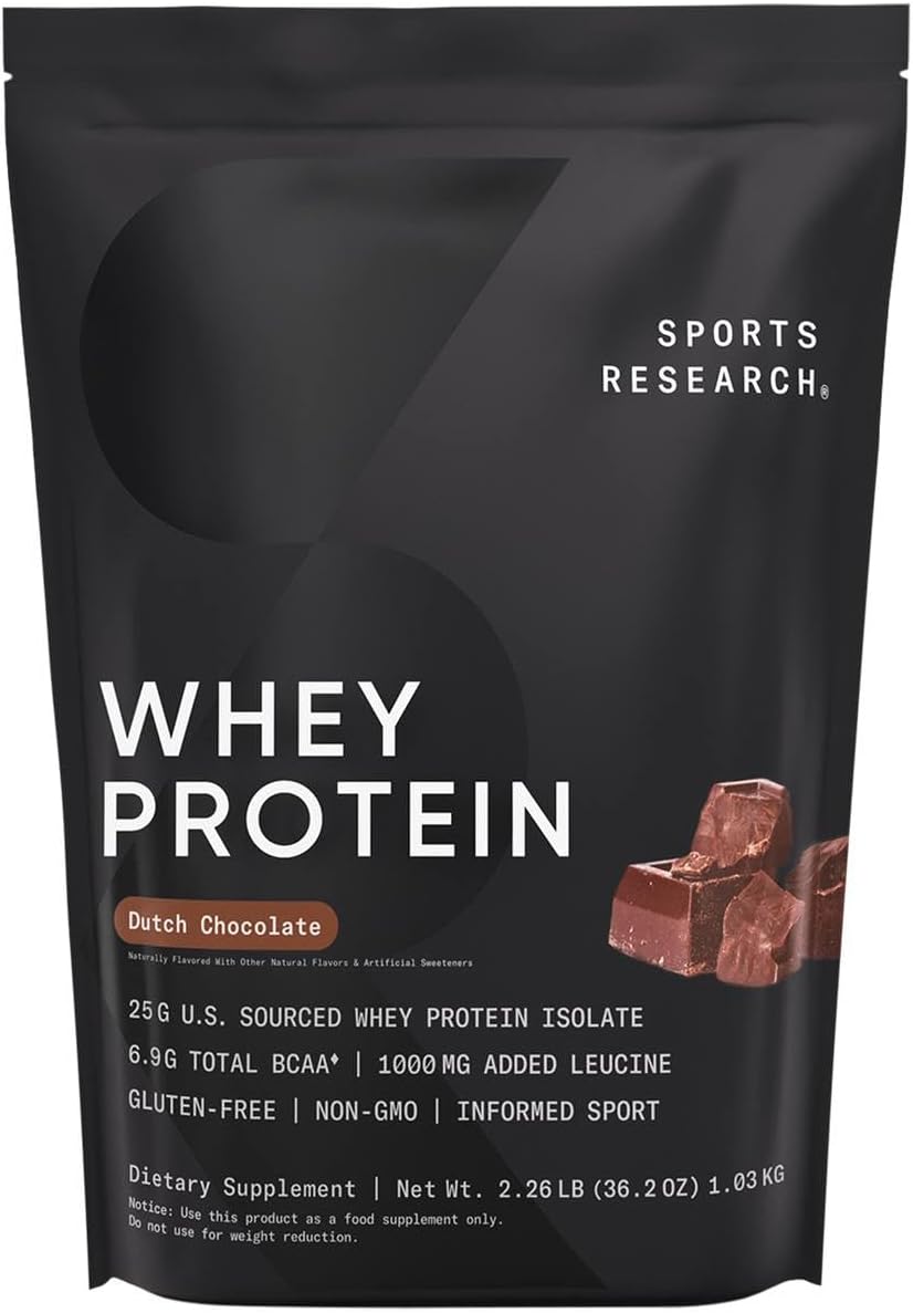 Sports Research Whey Protein Isolate - Dutch Chocolate