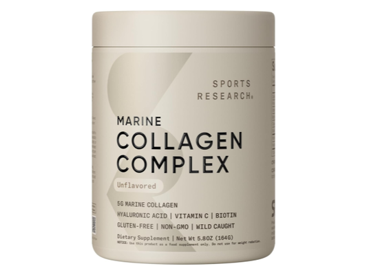 Sports Research Marine Collagen Beauty Complex with Hyaluronic Acid, Vitamin C + Biotin