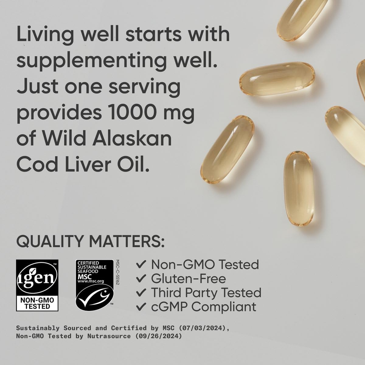 Sports Research® Omega-3 Wild Alaskan Cod Liver Oil