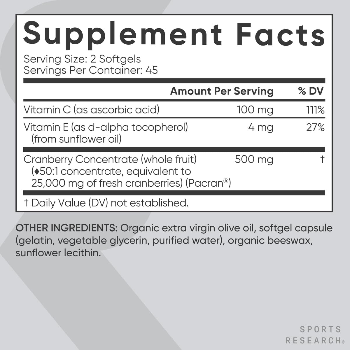 Sports Research Cranberry Fruit