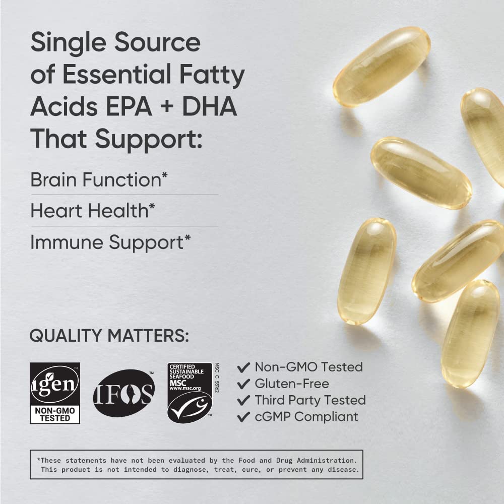 Sports Research Omega 3 Fish Oil from Wild Alaska Pollock GoldenVita