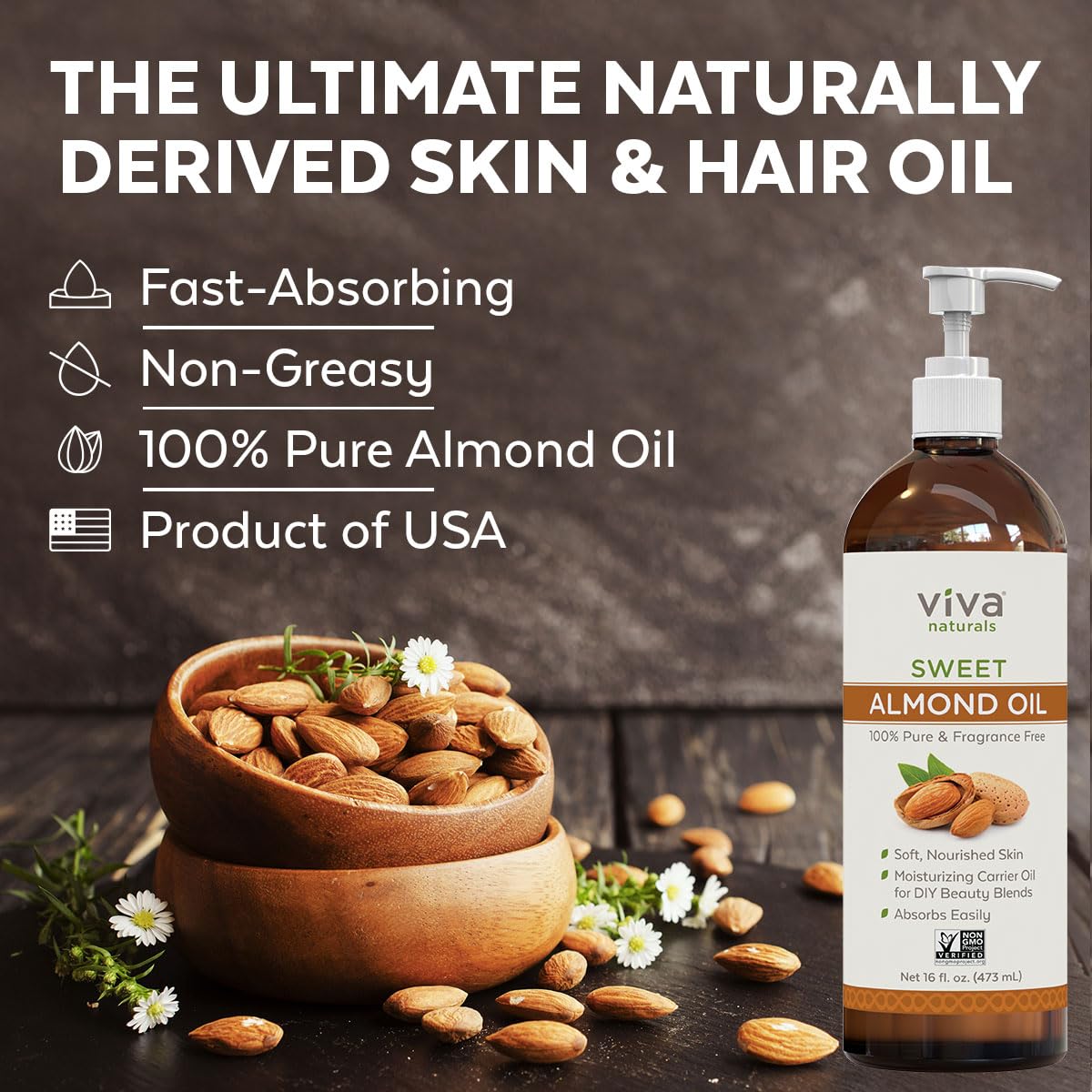 Viva Naturals Sweet Almond Oil for Skin