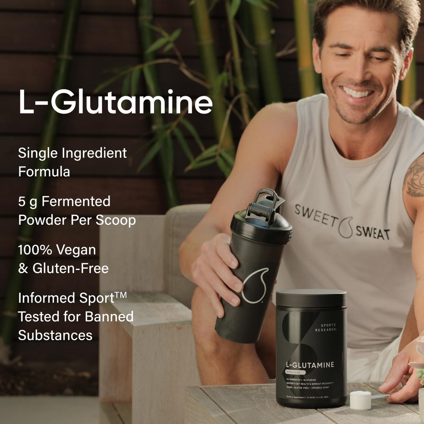 Sports Research L-Glutamine - Workout Recovery, Immune Health & Gut Health Support
