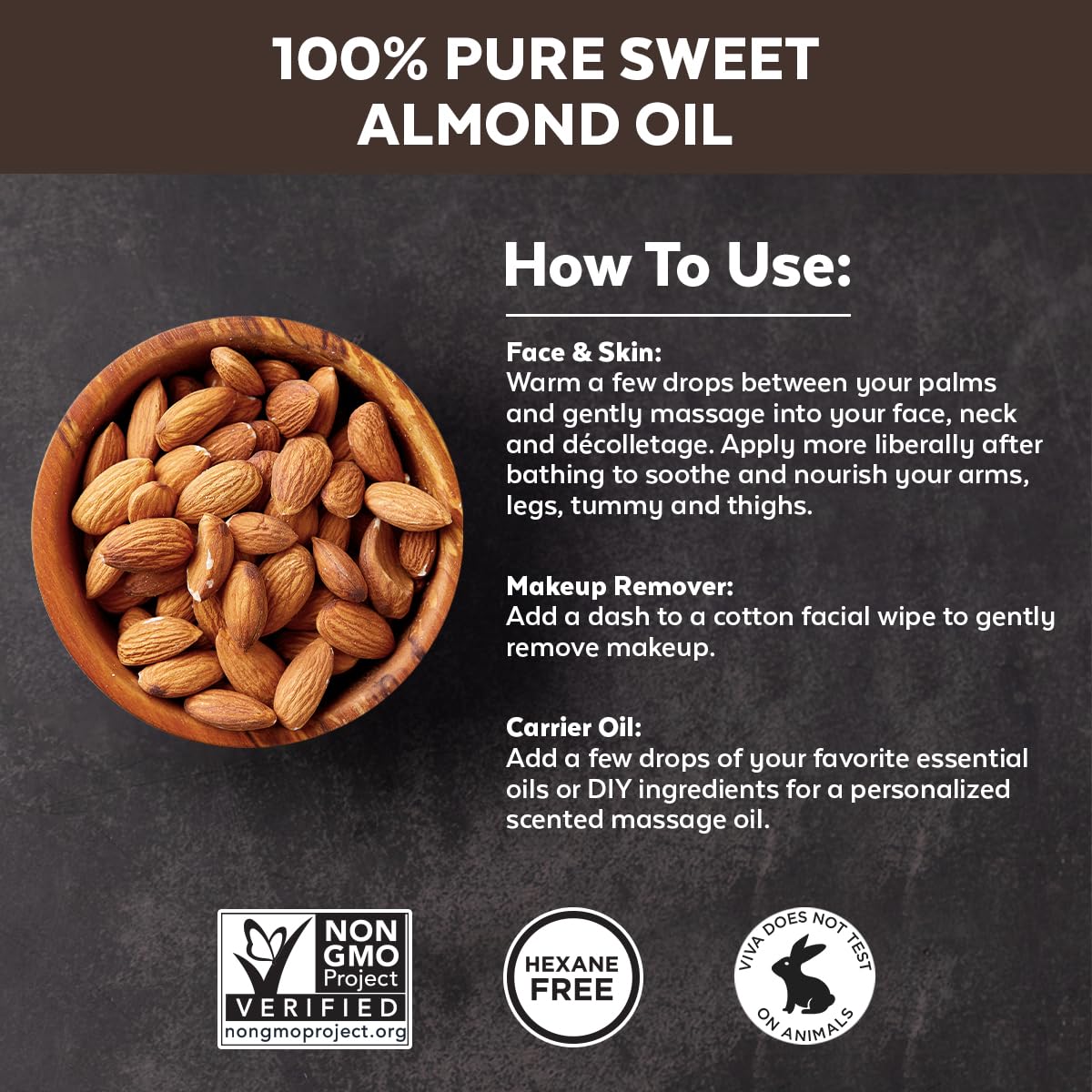 Viva Naturals Sweet Almond Oil for Skin