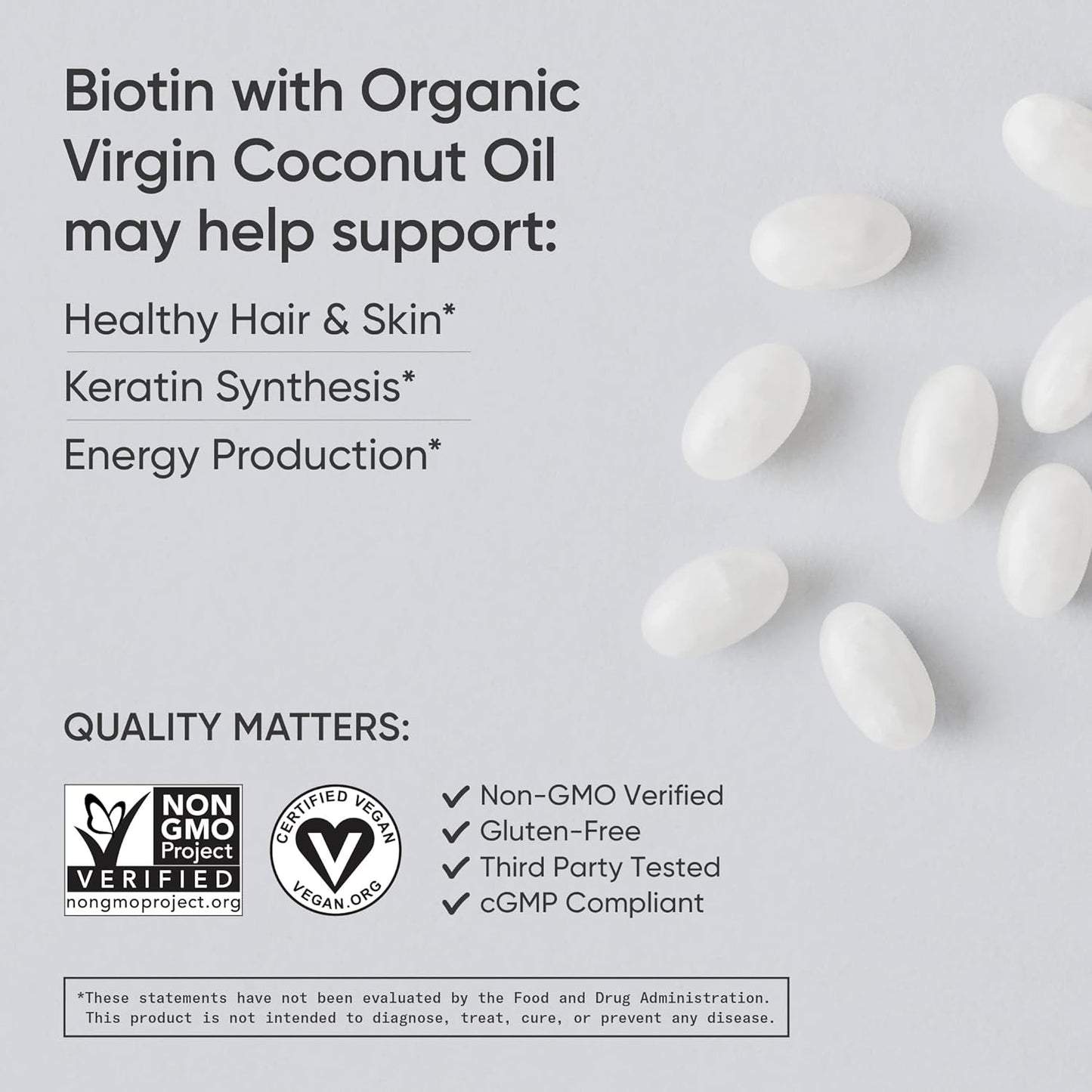Sports Research Biotin with Coconut Oil Veggie Softgels