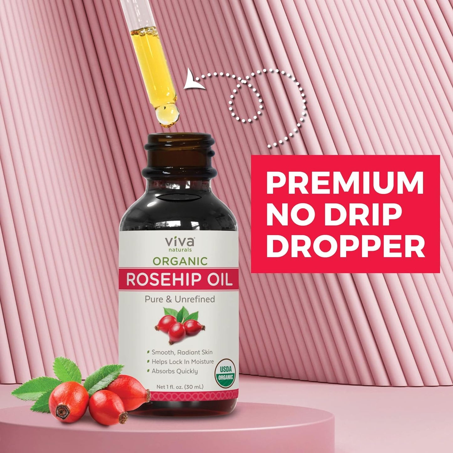 Viva Naturals Organic Rosehip Seed Oil